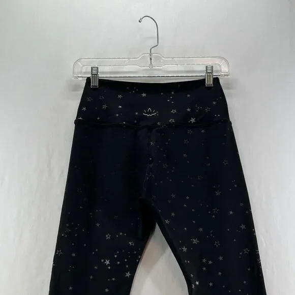 Beyond Yoga Tossed Star High Waist Crop Leggings Size S Iridescent Sparkle Black - Picture 8 of 12